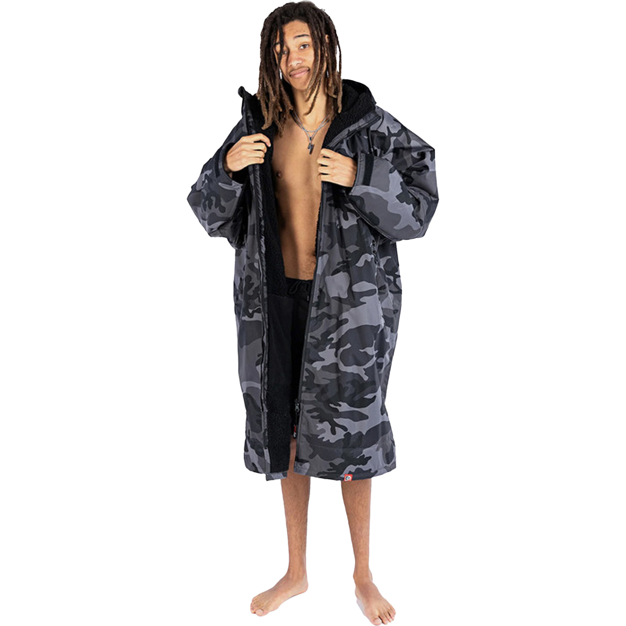 2026 Dryrobe Advance Long Sleeve Change Robe V3 DR104 - Black Camo / Black
